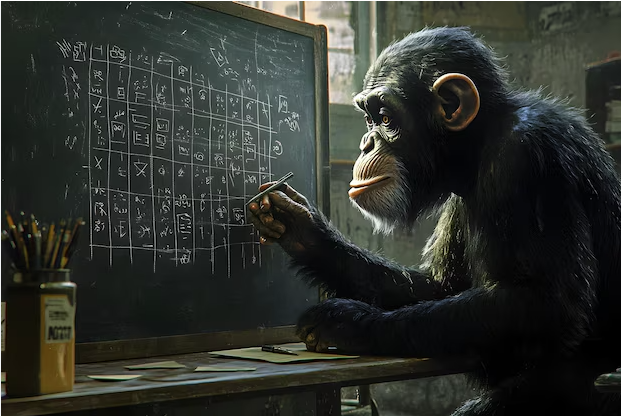 As slow as a monkey doing Chinese algebra.png