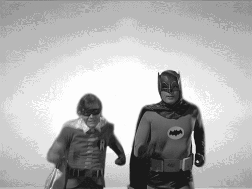 Batman + Robin Running From Nuke.gif