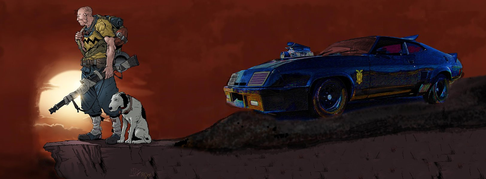 Charlie Brown, Snoopy + Mad Max Car.png