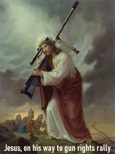 Jesus with Barrett Going to Gun Rally.jpg