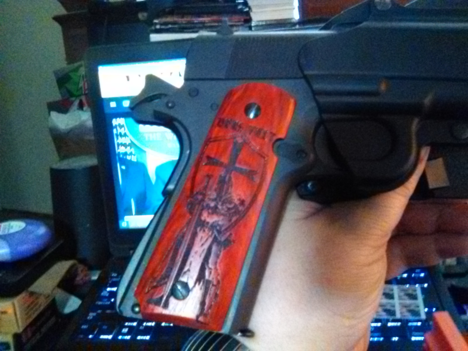 My 1911 w Deus Vult grips.jpg