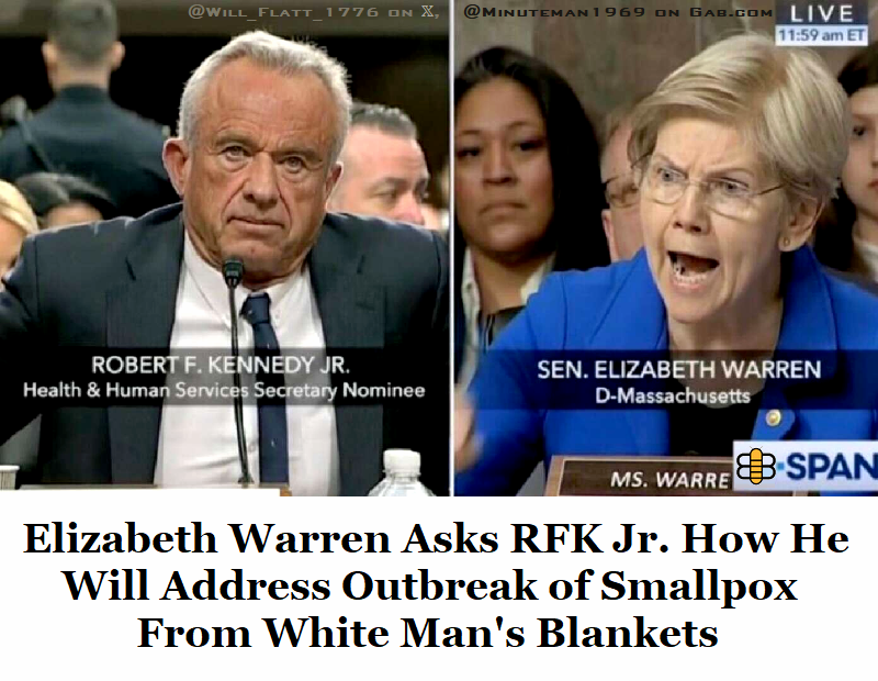Pocahontas Liz Warren Grills RFK Jr Smallpox Blankets.png
