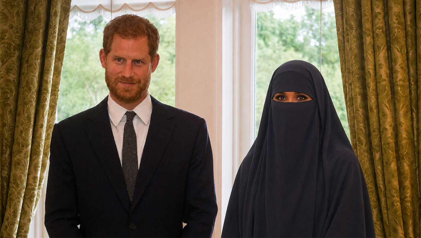 Image for article: England Welcomes Meghan Markle Back With Mandatory Burqa