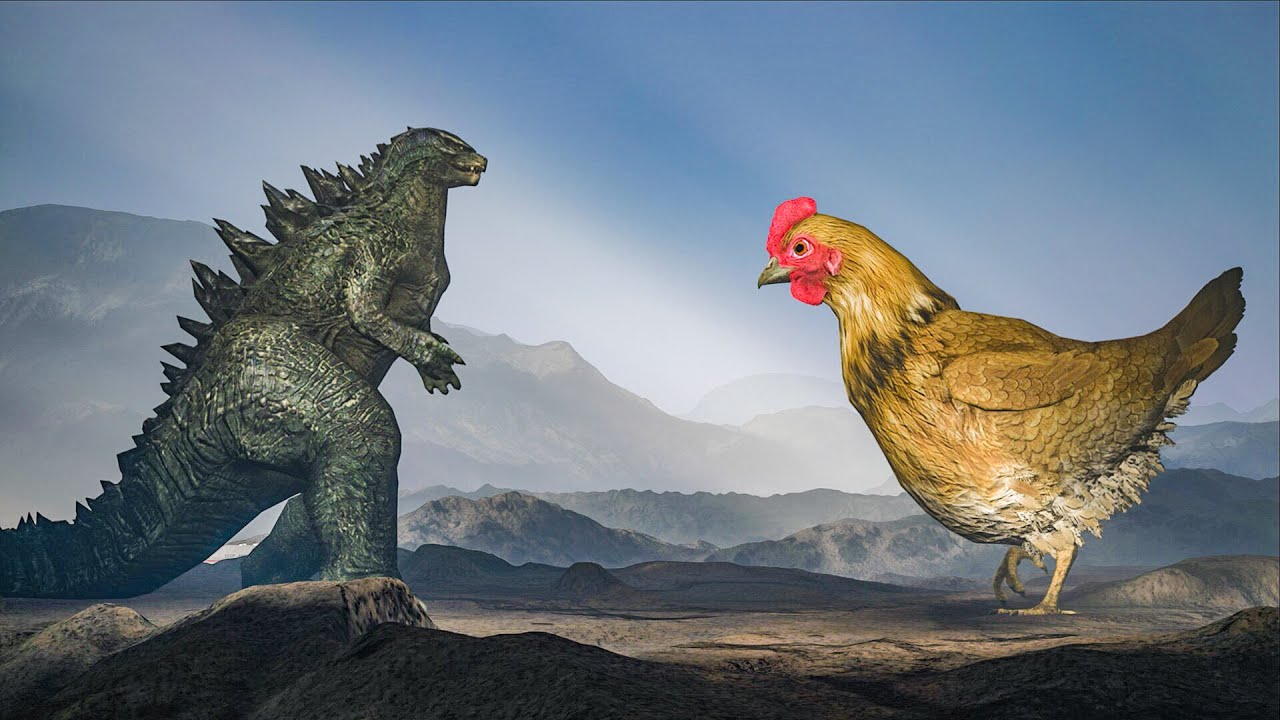 Godzilla vs Giant Chicken - Epic Battle | Dazzling Divine ...