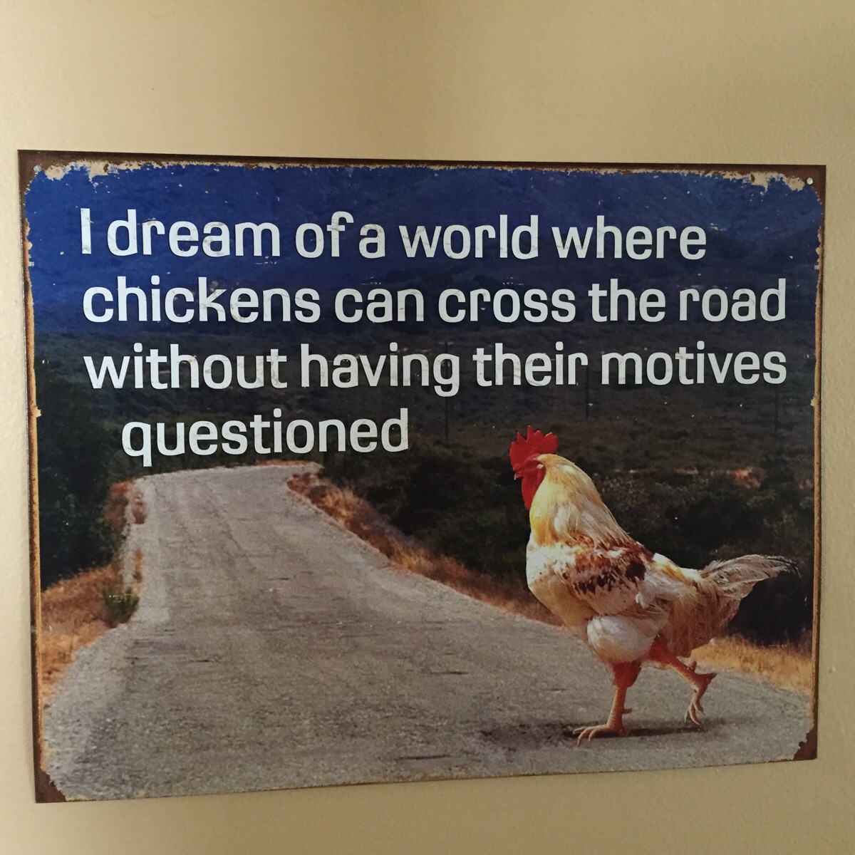 Never again ask why chickens cross the road. - RealFunny