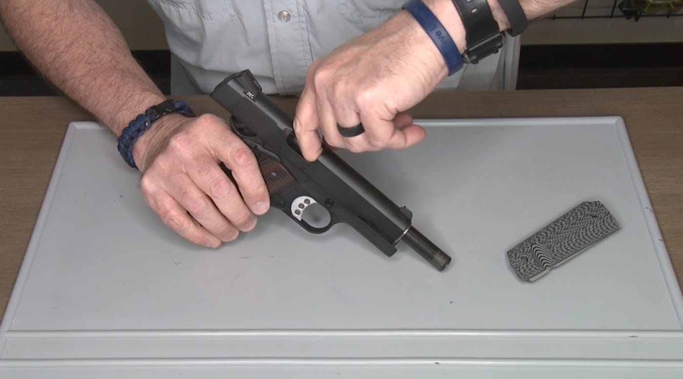 safely clearing a 1911 prior to swapping the grips
