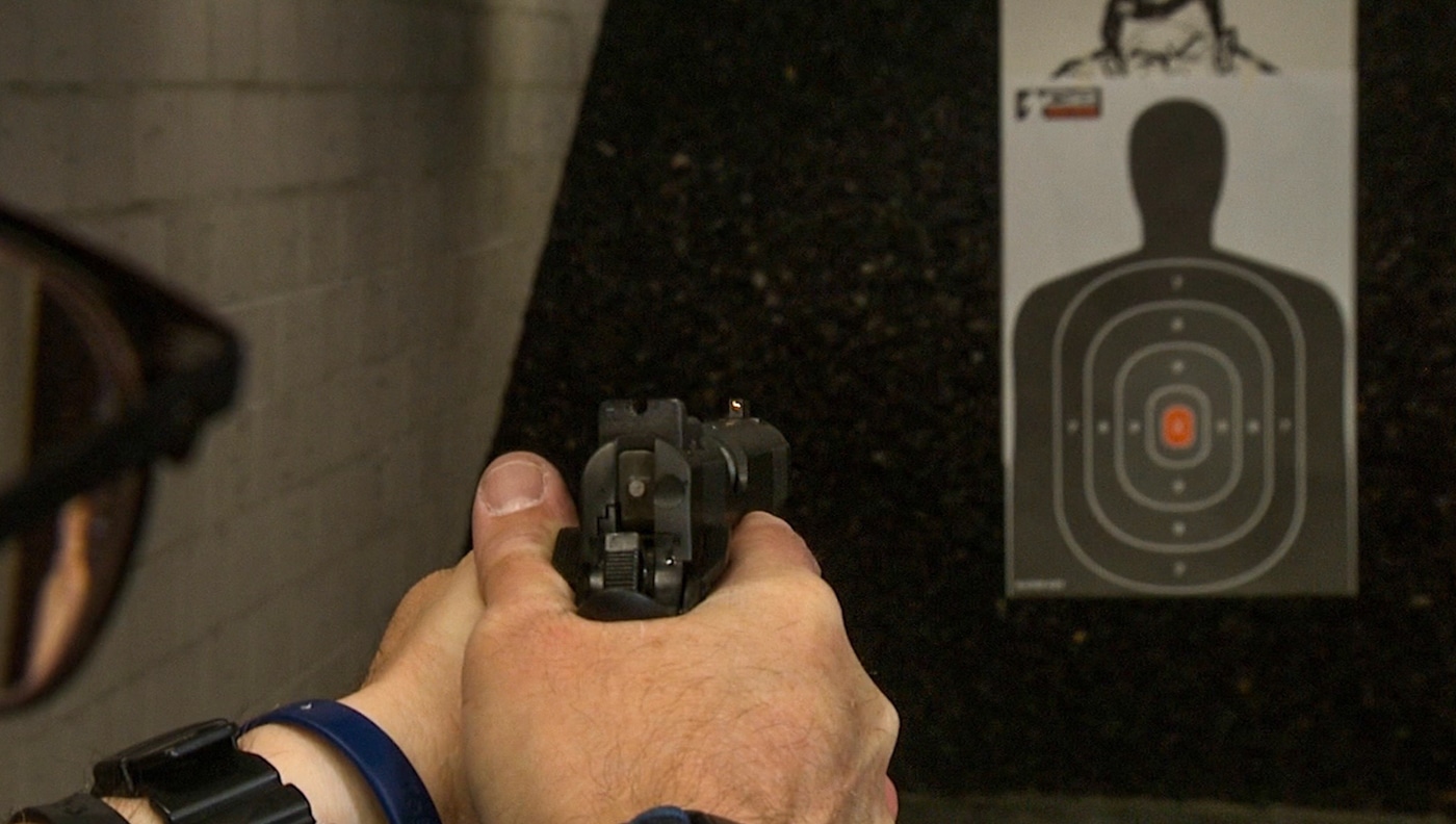 testing new sights on the shooting range