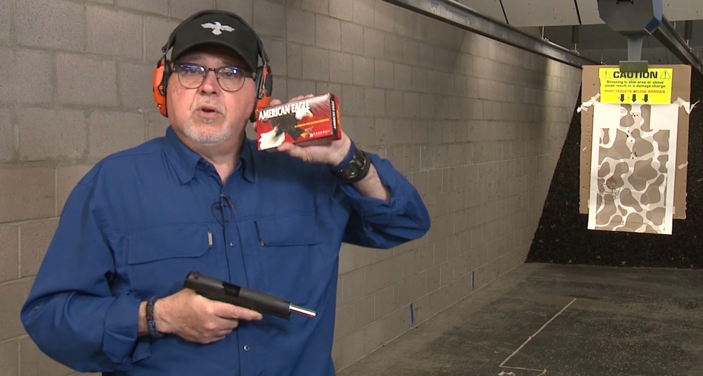 Yamil Sued with the Springfield 1911 and American Eagle ammo