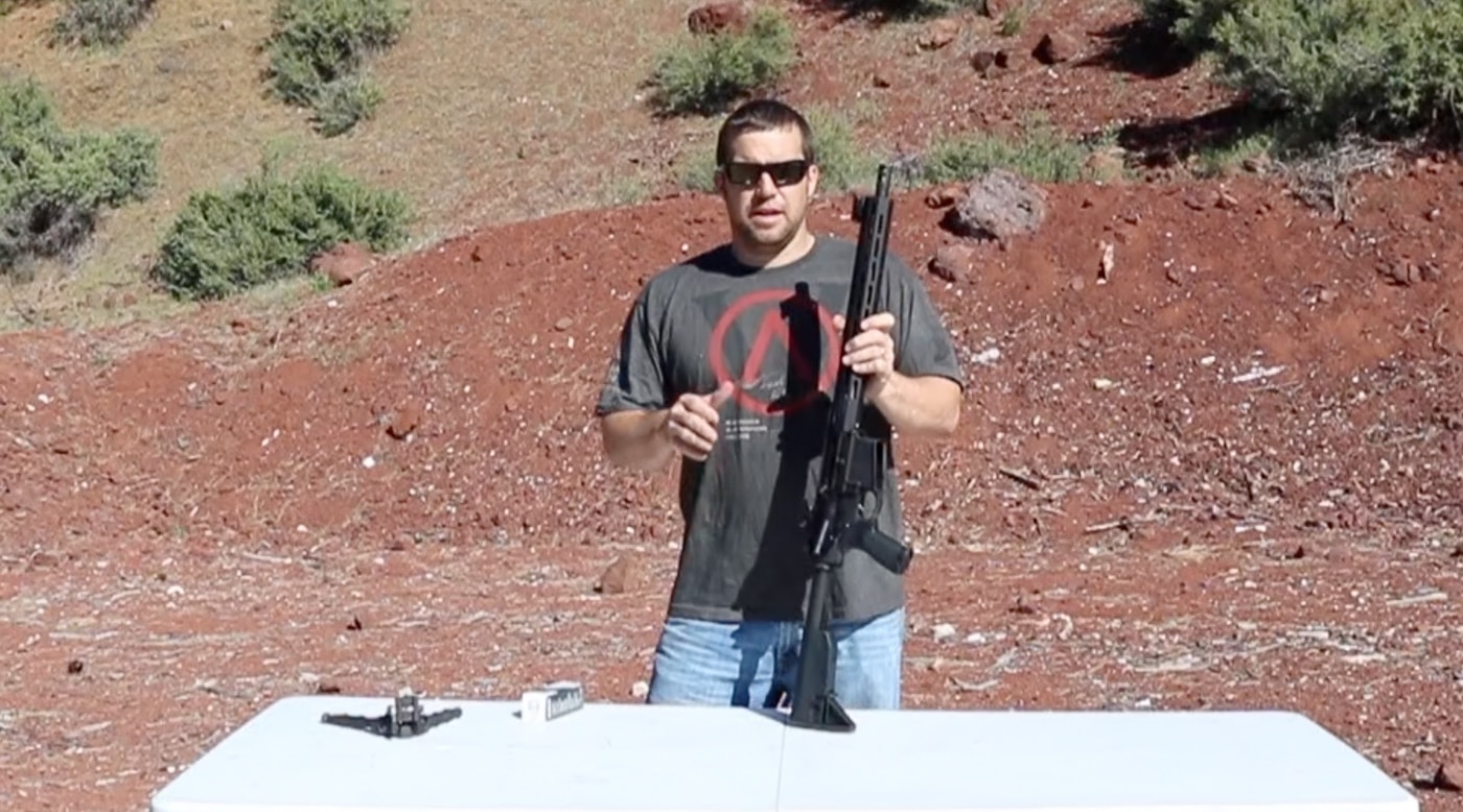 author shows M-Rax rail used in this review