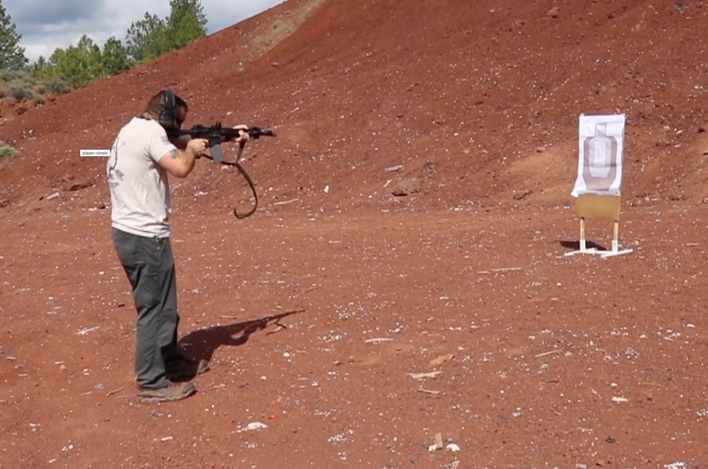author shooting Springfield Armory SAINT rifle with Bushnell First Strike 2 optic