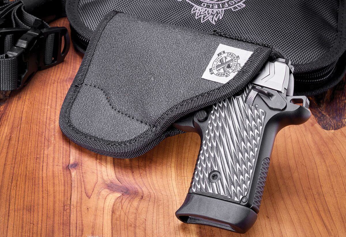 Pocket holster for the Springfield Armory 911 handgun