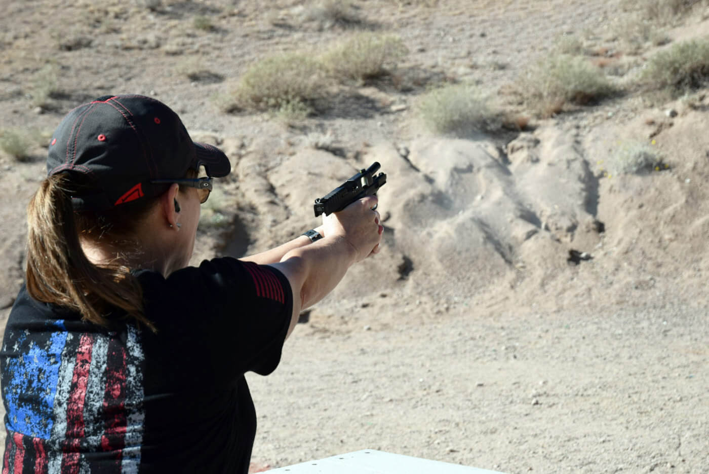 Recoil of handgun during a pistol competition