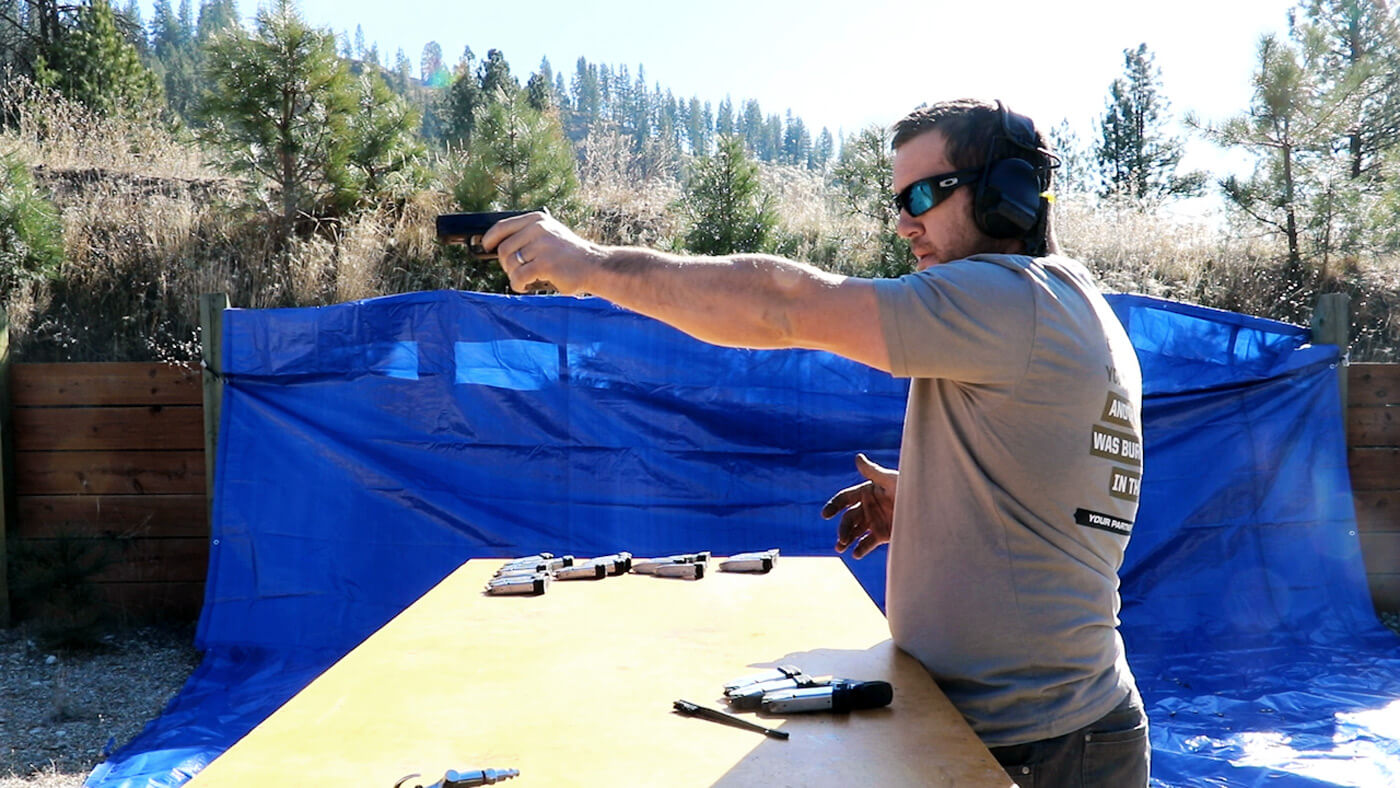 Shooting the Hellcat during the 10k round test