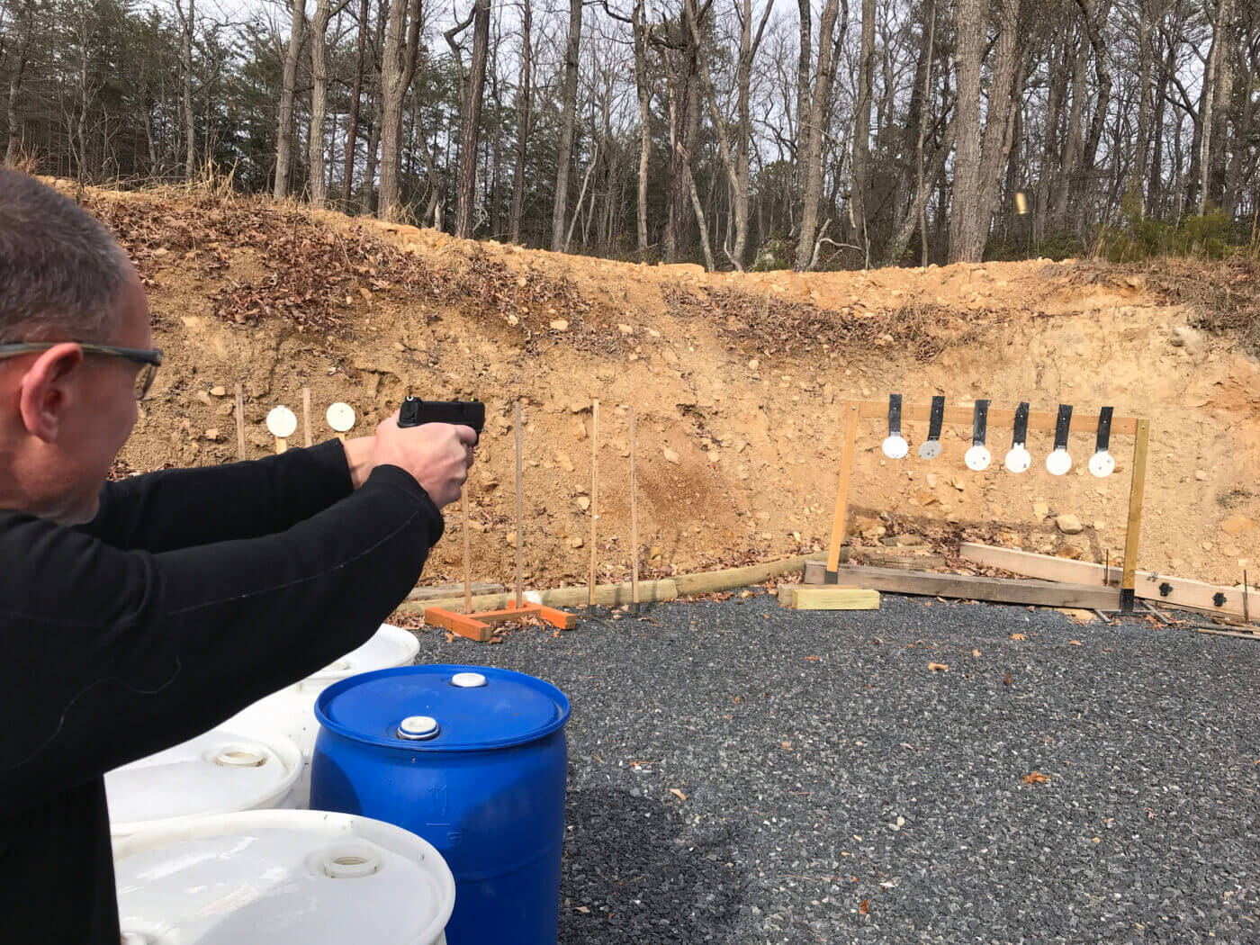 Using the Viridian red laser to knock down plates