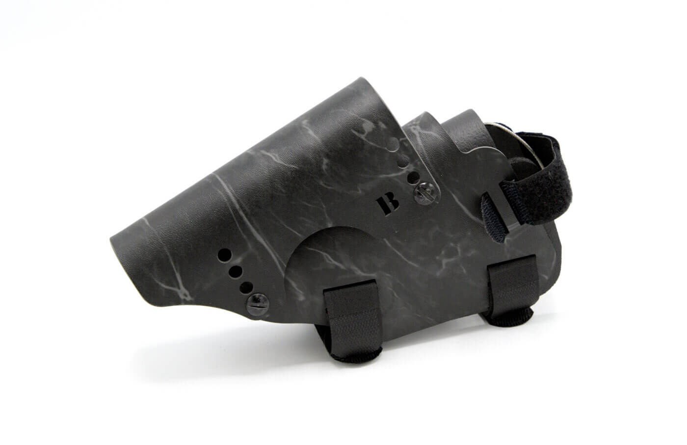 In this photograph, the author shows us one of the color finishes that the Bradley can be purchased in. They offer additional colors and patterns on the Kydex cheek rest including MultiCam and green.