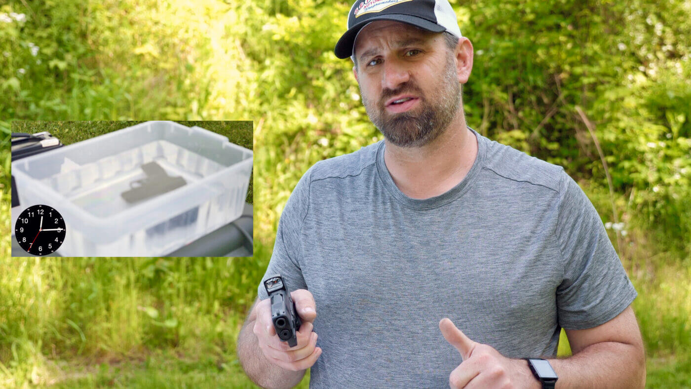 Trainer Paul Carlson demonstrating waterproof red dot