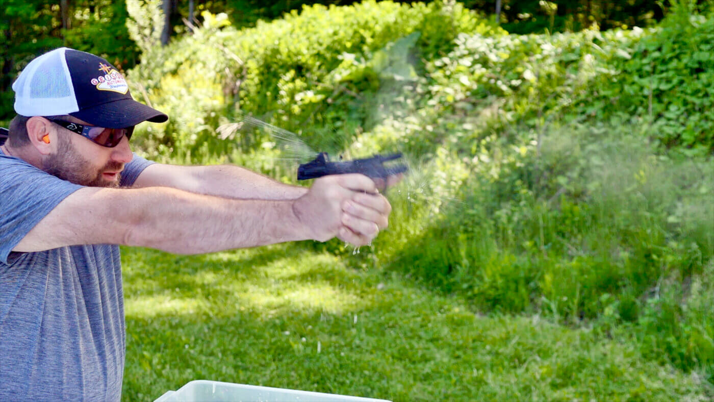 Firearms trainer Paul Carlson testing the RMSw optic