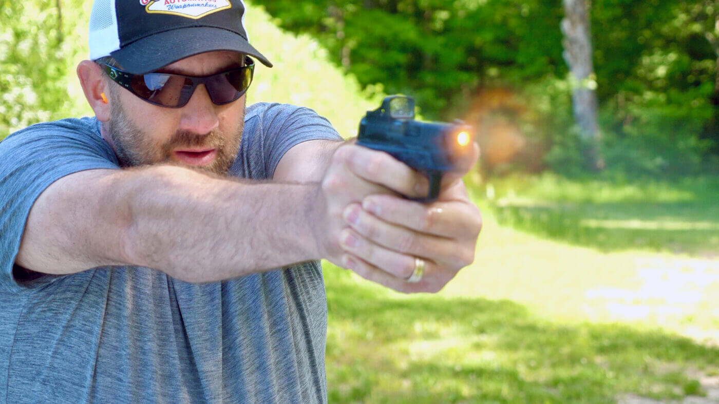 Firing the Hellcat OSP with the red dot optic