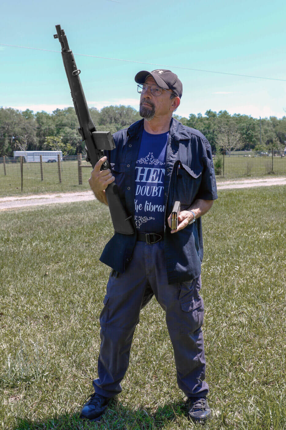 firearms trainer massad ayoob demonstrating how to use the m1a as a 308 shtf rifle