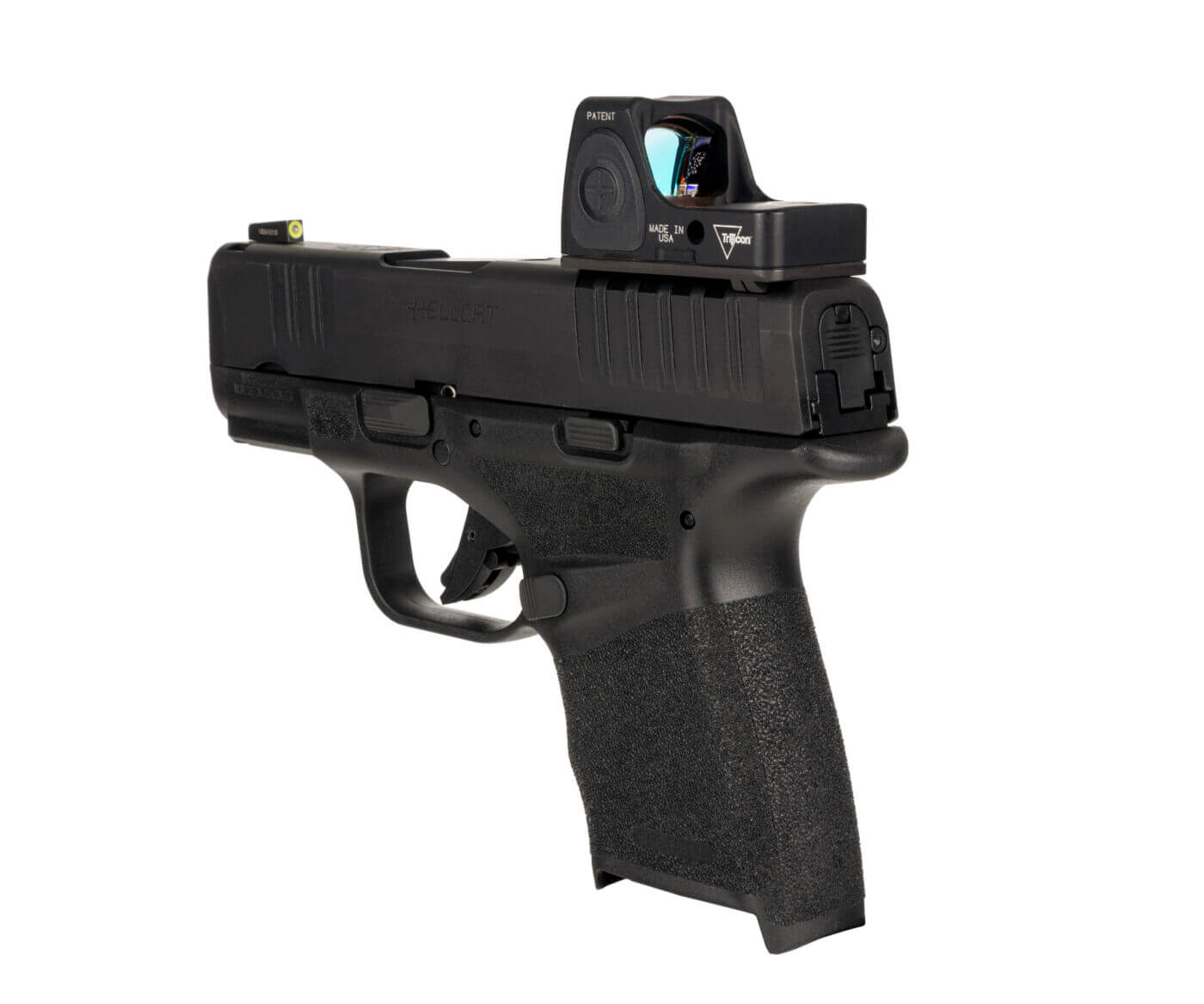 Trijicon's new red dot fits on the Hellcat with an adaptor mount