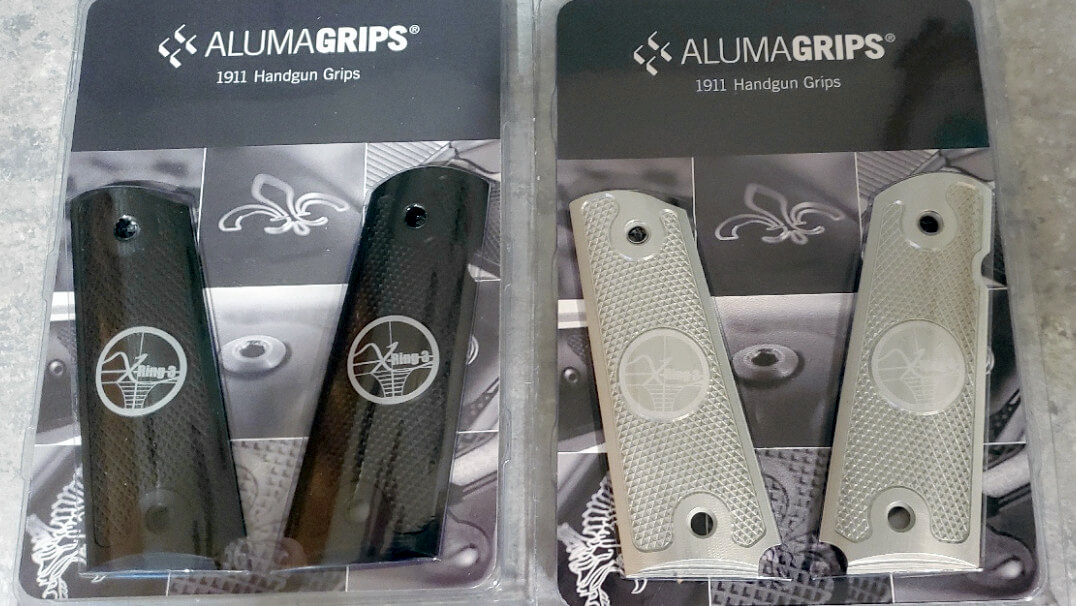 Clear aluminum and black aluminum AlumaGrips