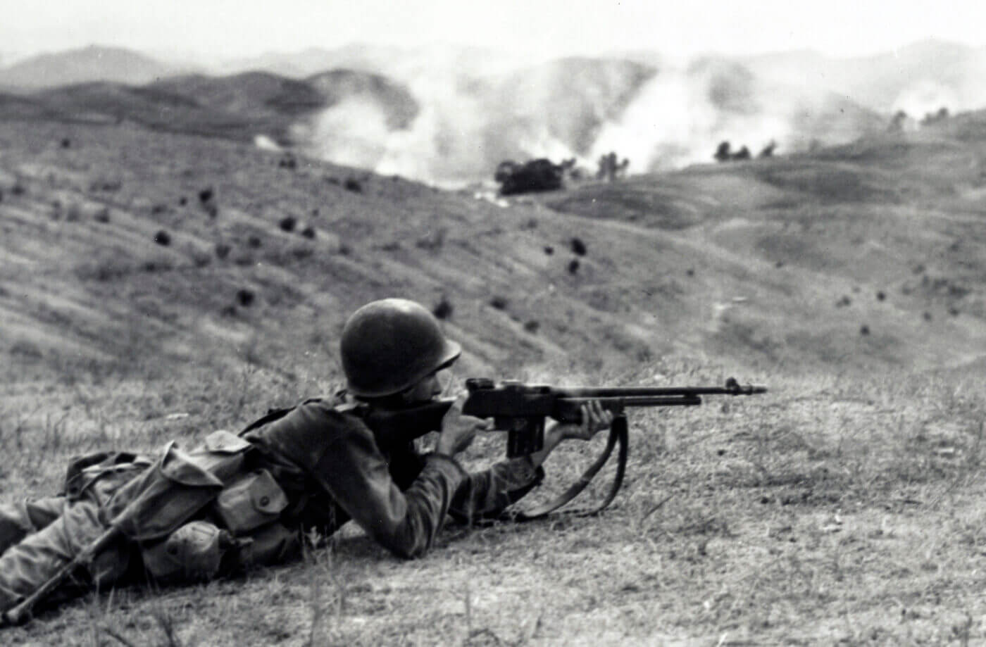 BAR shot from a hilltop in the Korean War