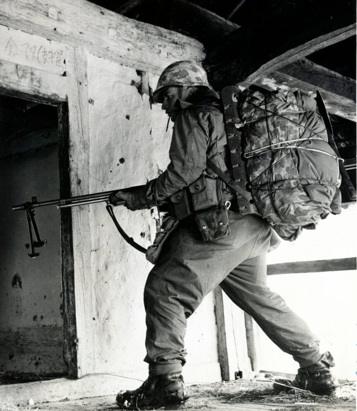 Soldier carrying a BAR