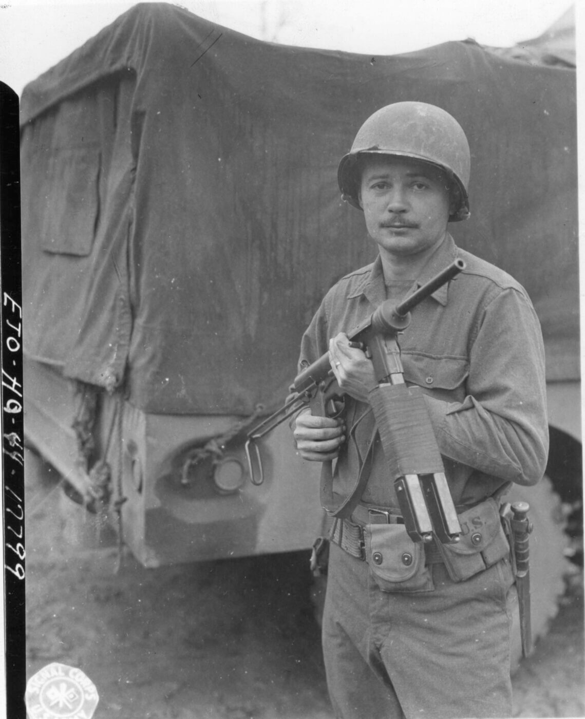 Three magazines taped together on M3 Grease gun