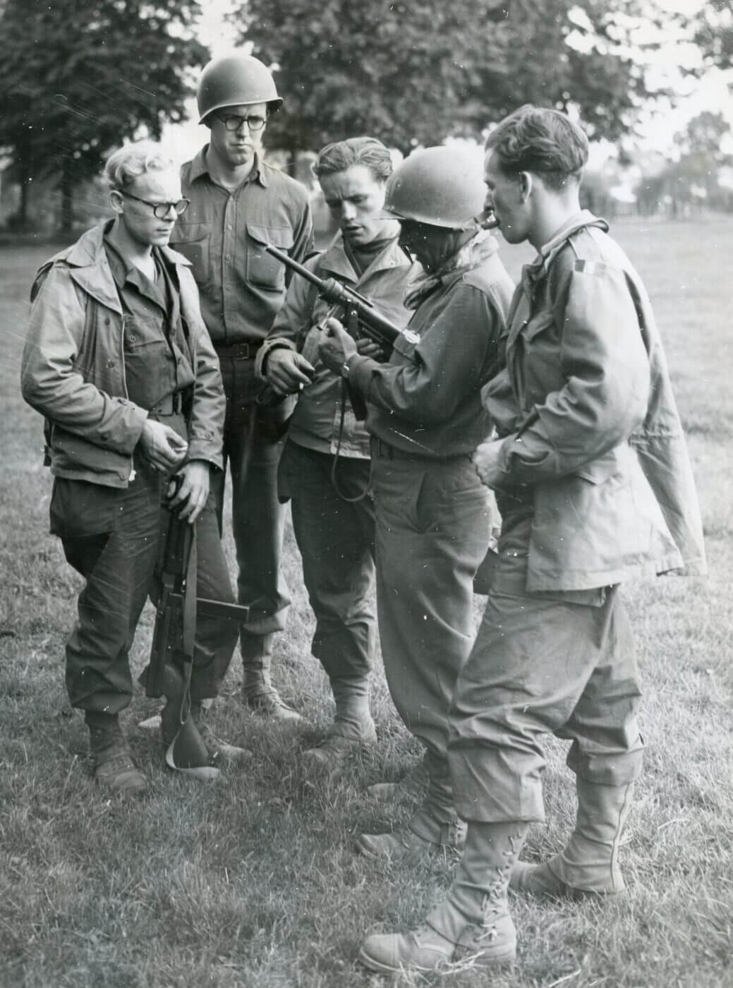 Belgian troops with the M3 Grease Gun in WWII