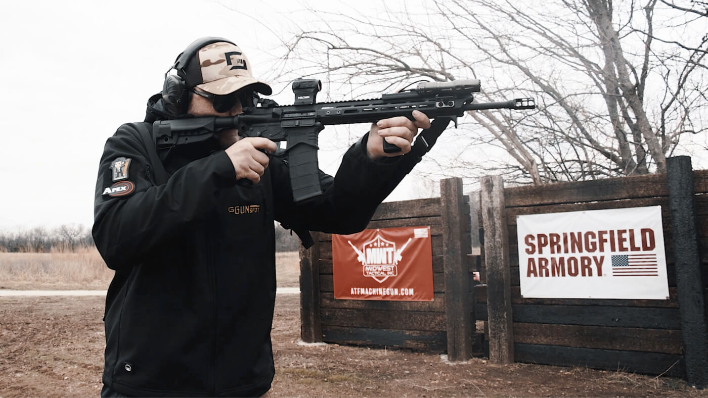 Shooting the SAINT Edge rifle at the range