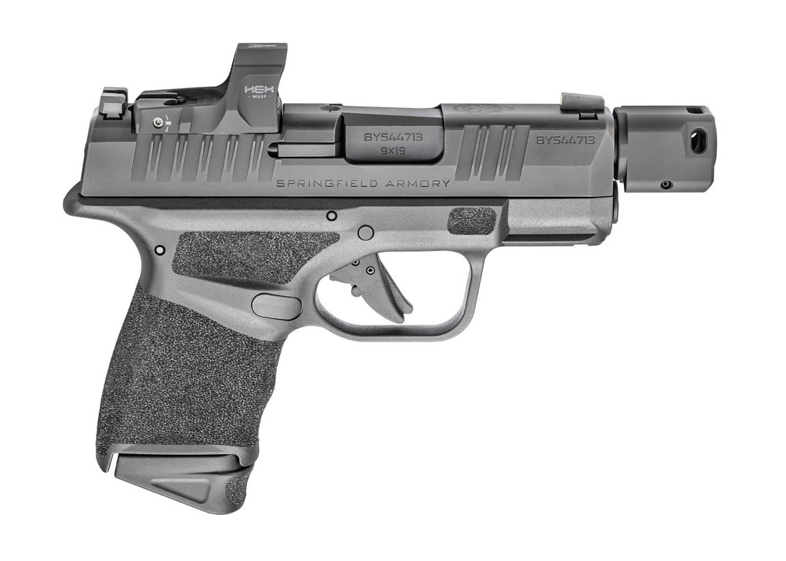 Right side view of the Springfield Armory Hellcat RDP pistols