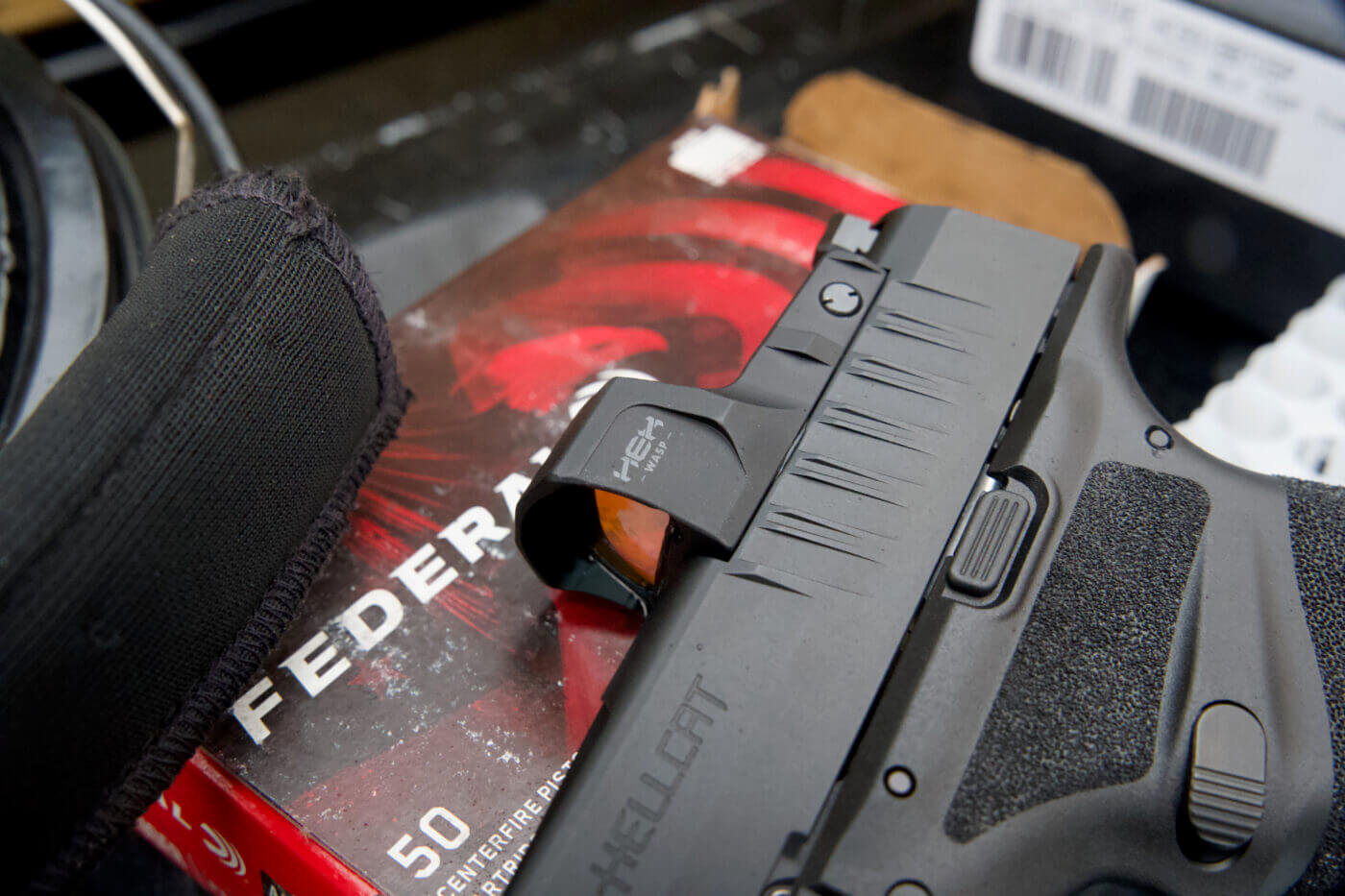 HEX Wasp micro red dot sight mounted on Springfield Armory Hellcat RDP pistol