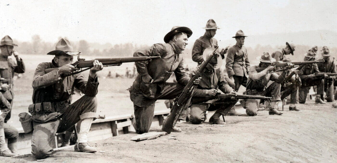 Soldiers training with M1917