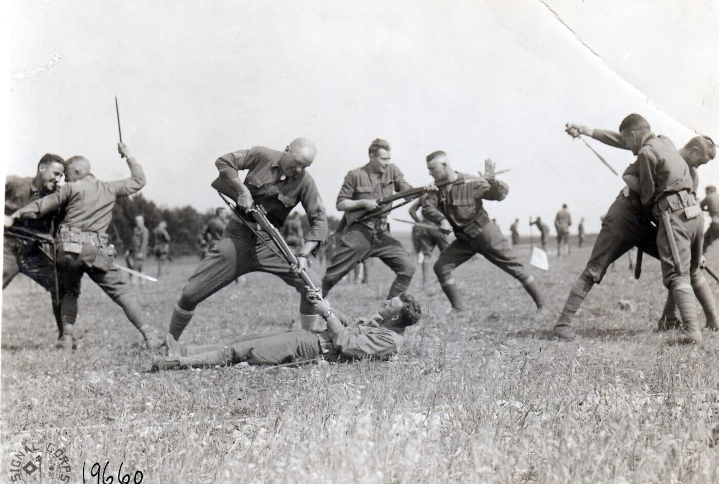 Bayonet training during WWI