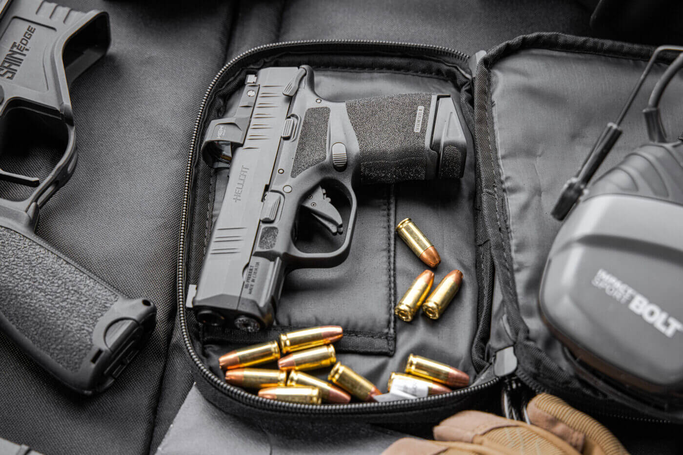 Springfield Hellcat pistol in discreet carry case