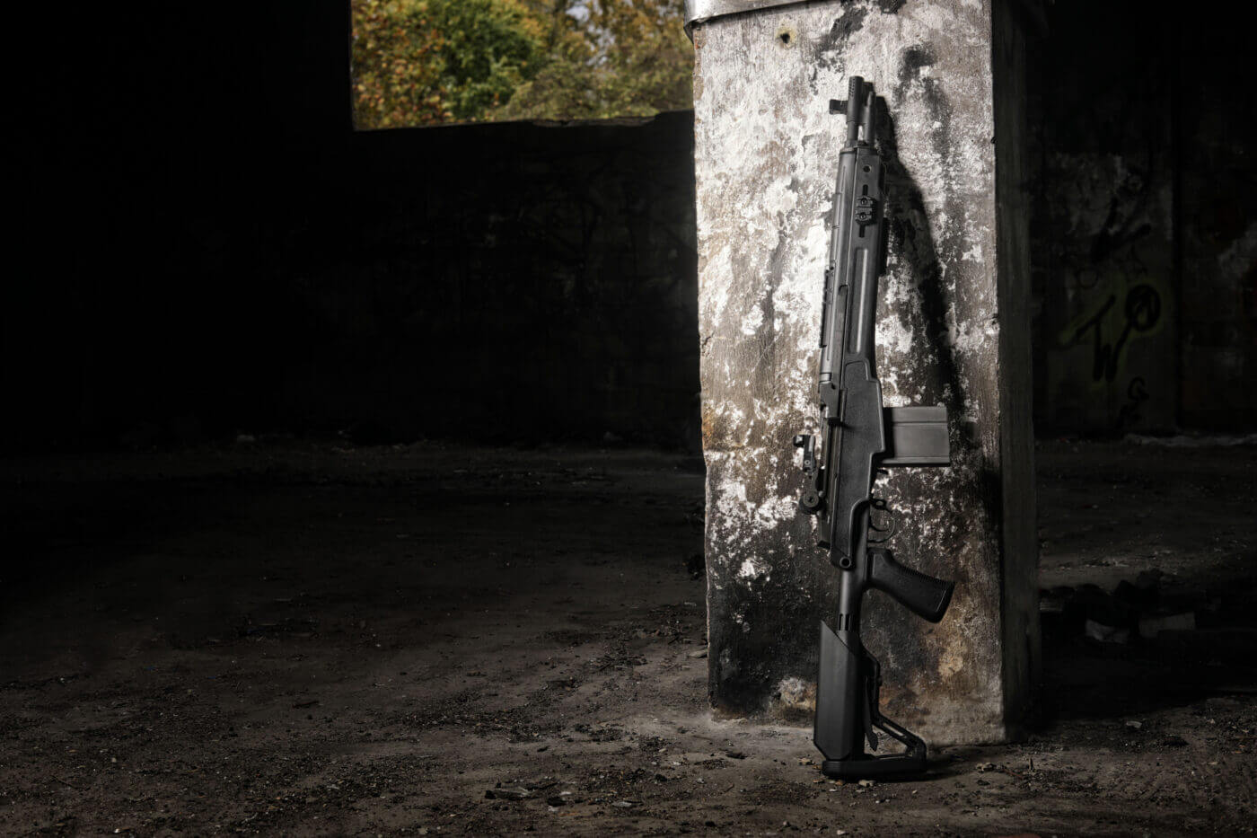 Springfield Armory SOCOM 16 CQB in industrial setting