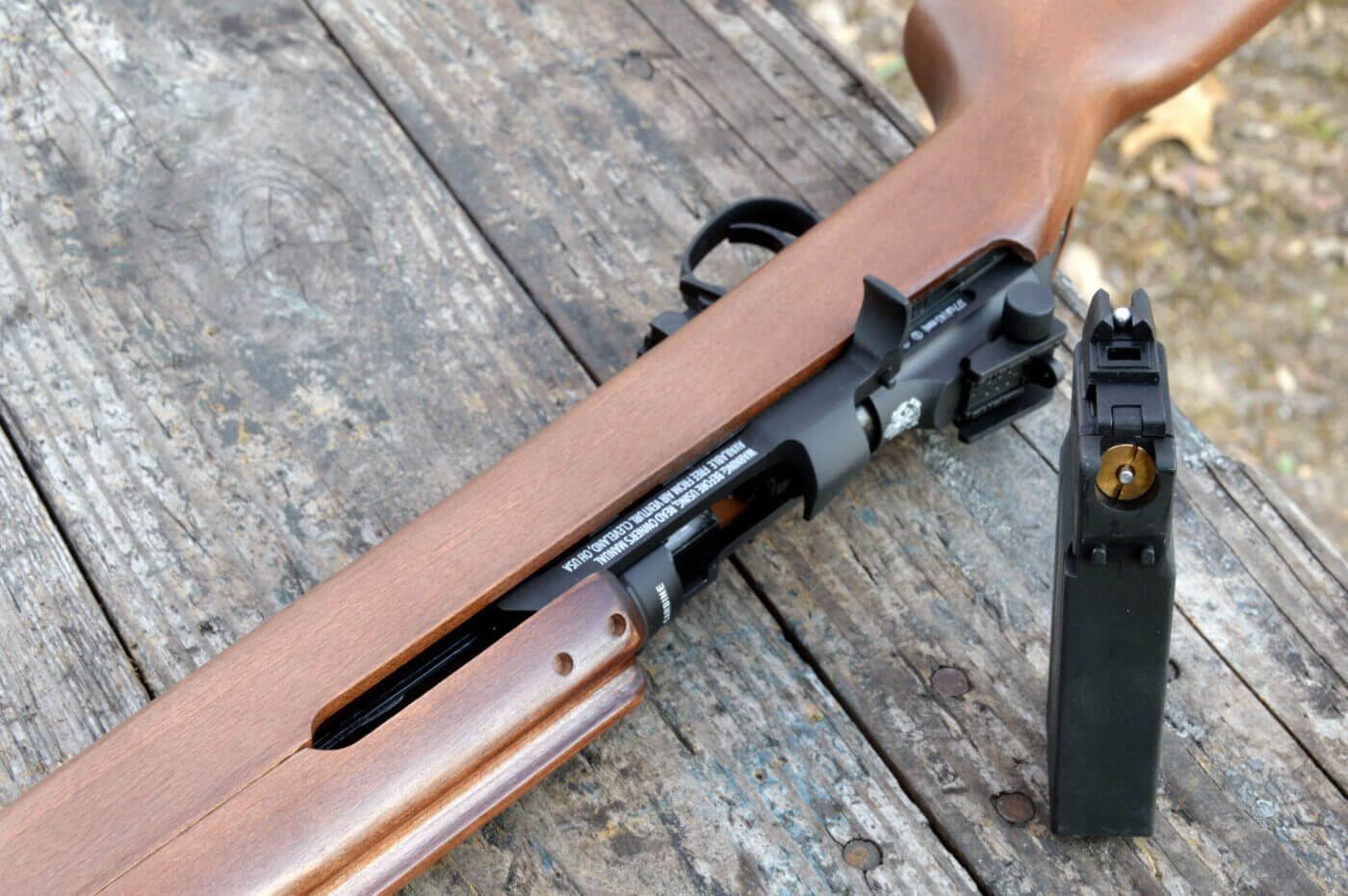 Open action of the M1 Carbine BB gun