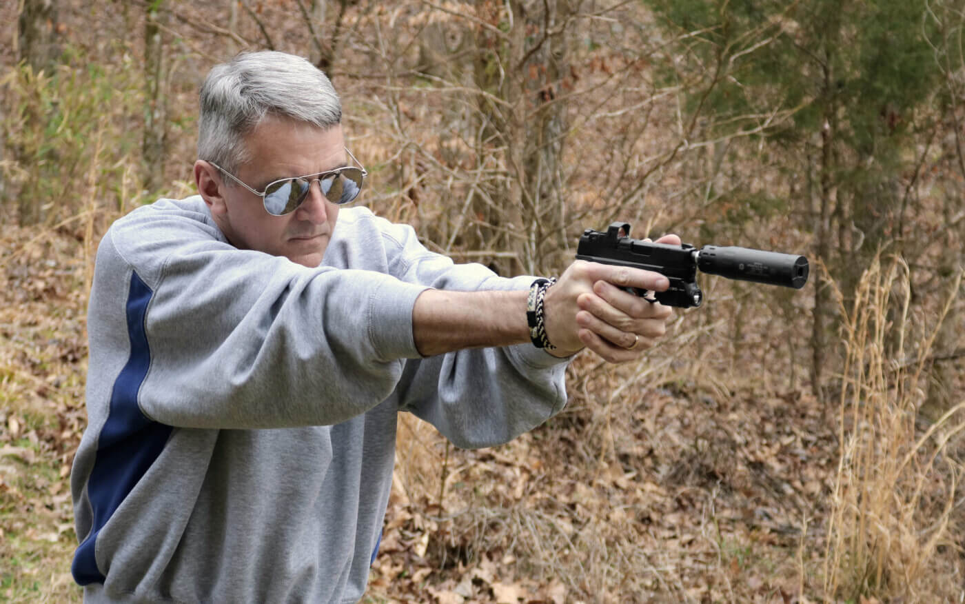 Shooting a Hellcat RDP pistol with suppressor attached