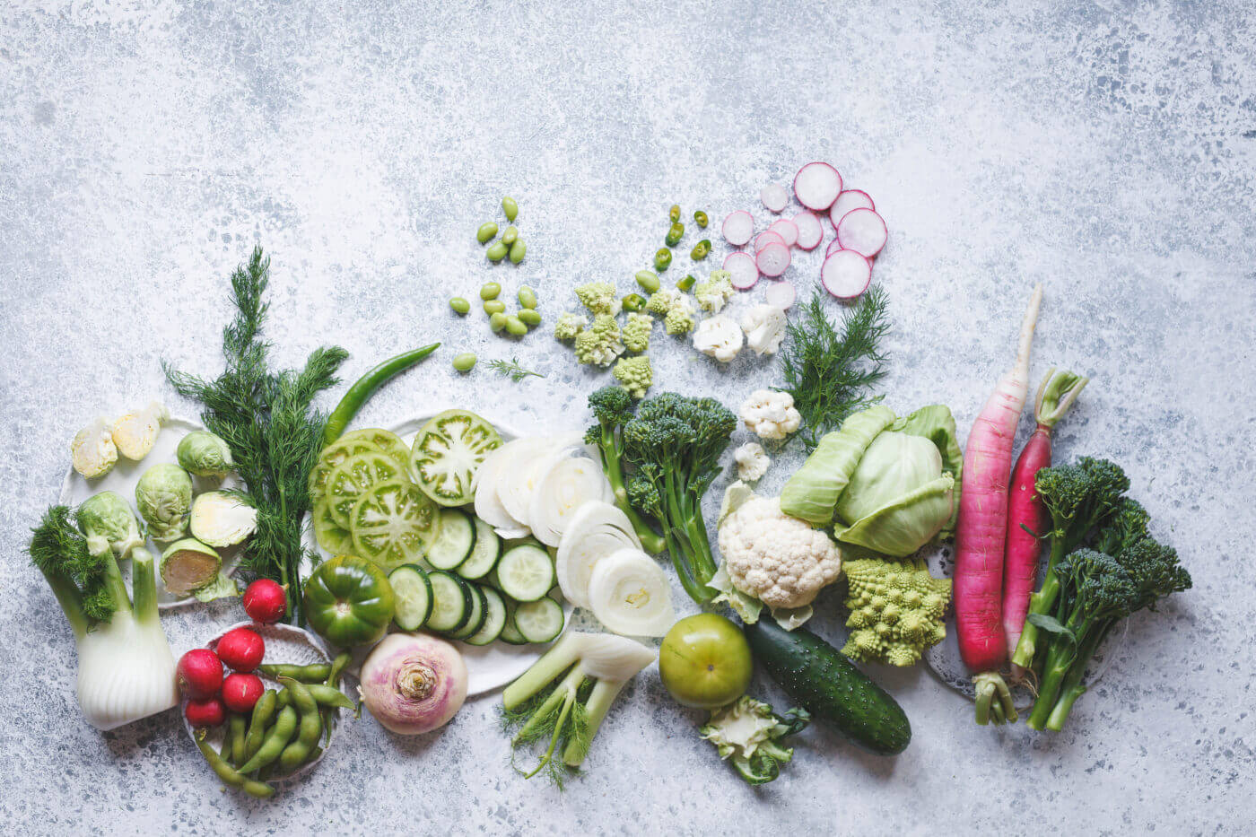 Vegetables on a countertop