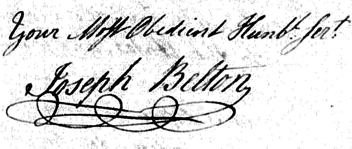 Joseph Belton signature