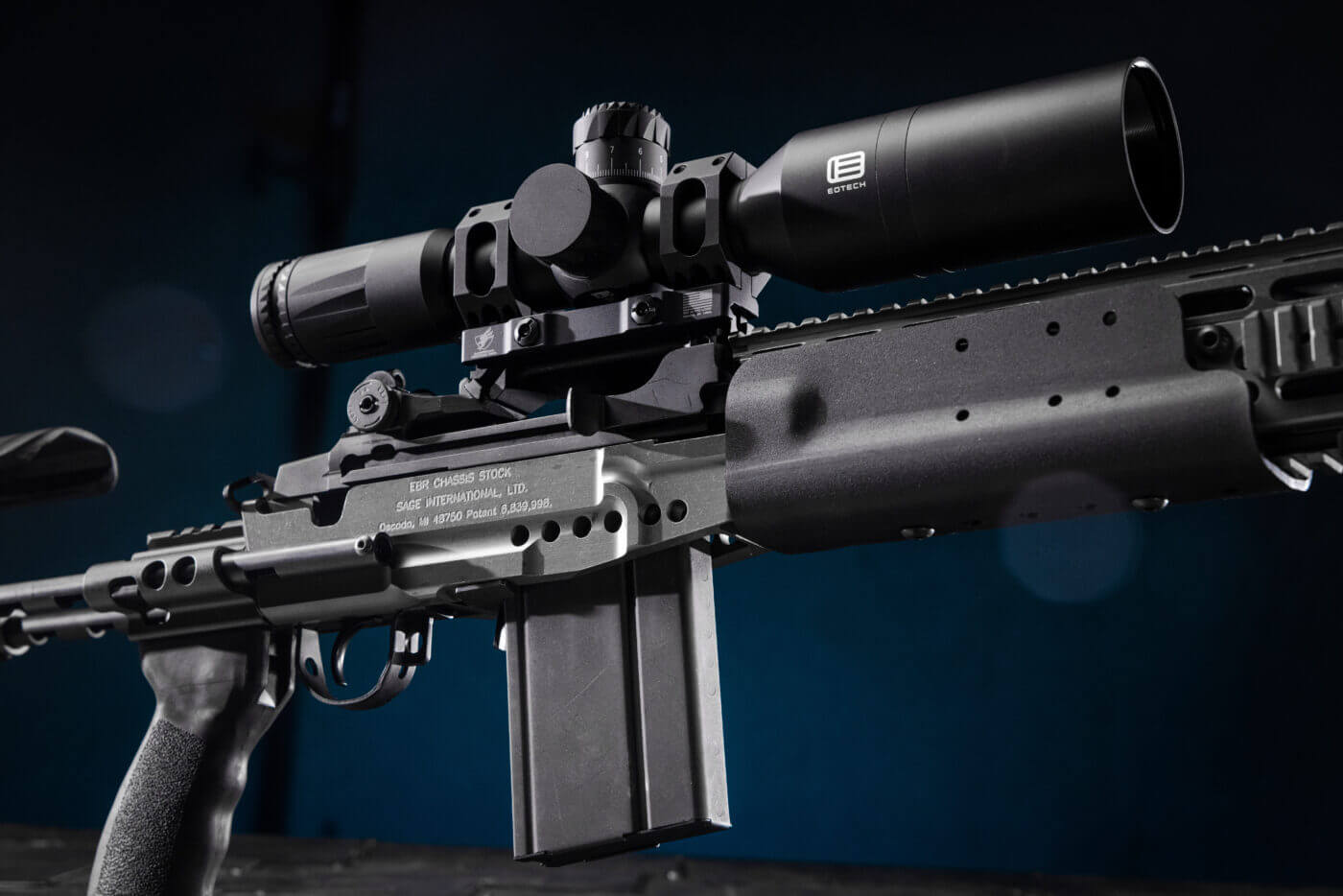 Scope mounted on M1A SOCOM 16