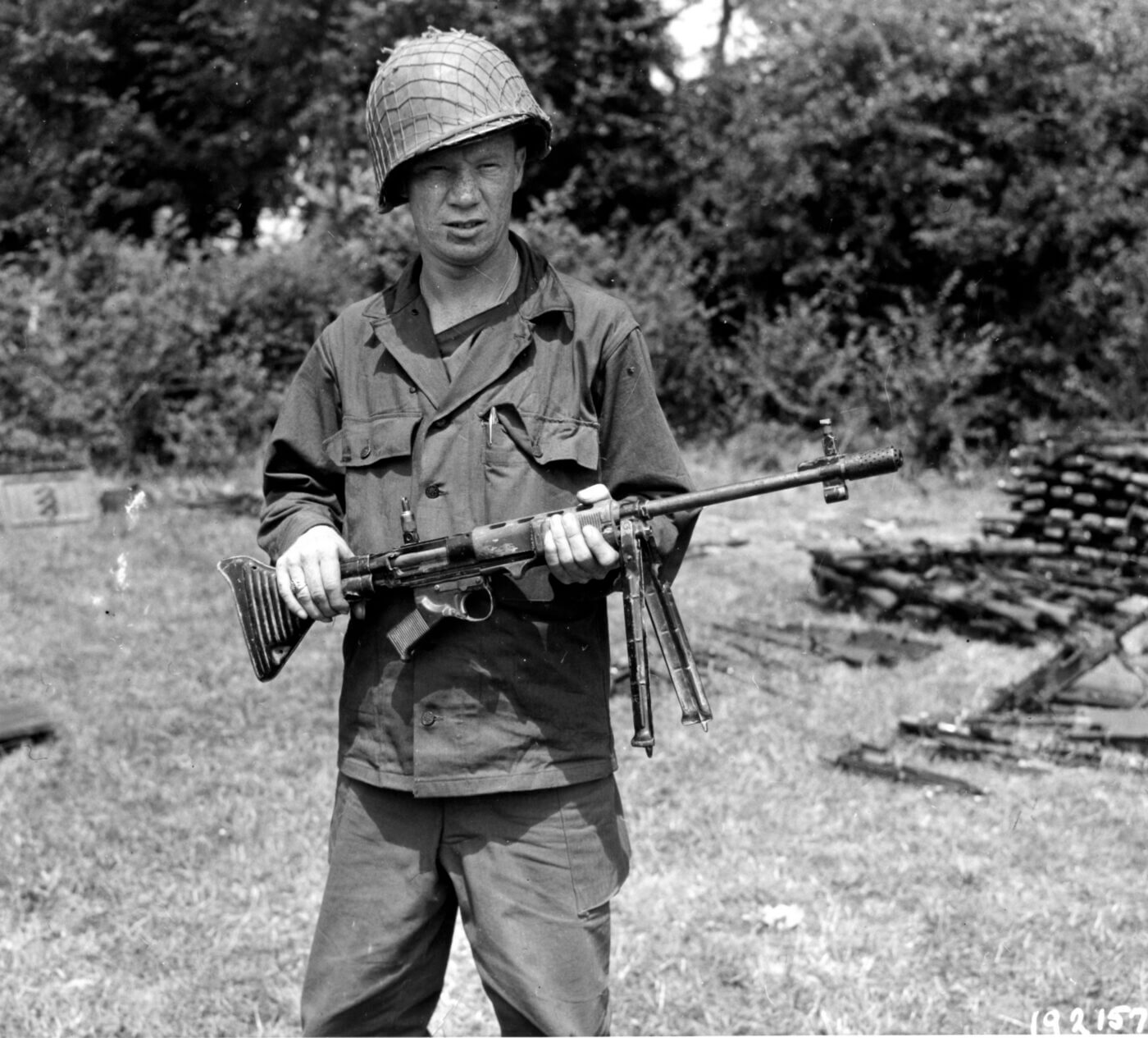 GI with FG42 at St. Lo