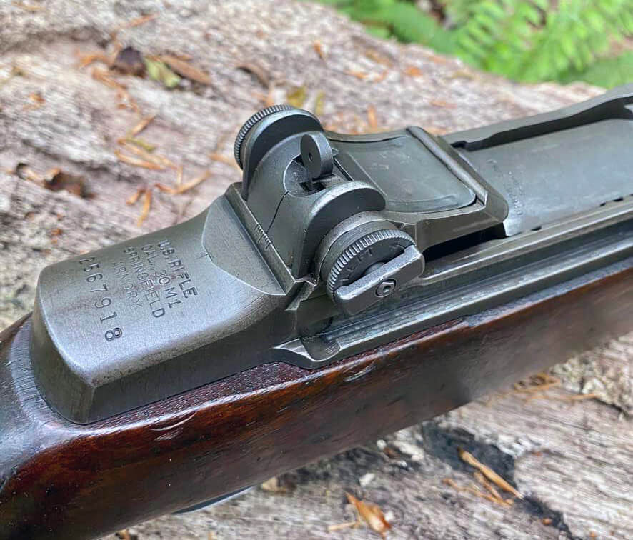 Type 2 rear sight on M1 Garand rifle
