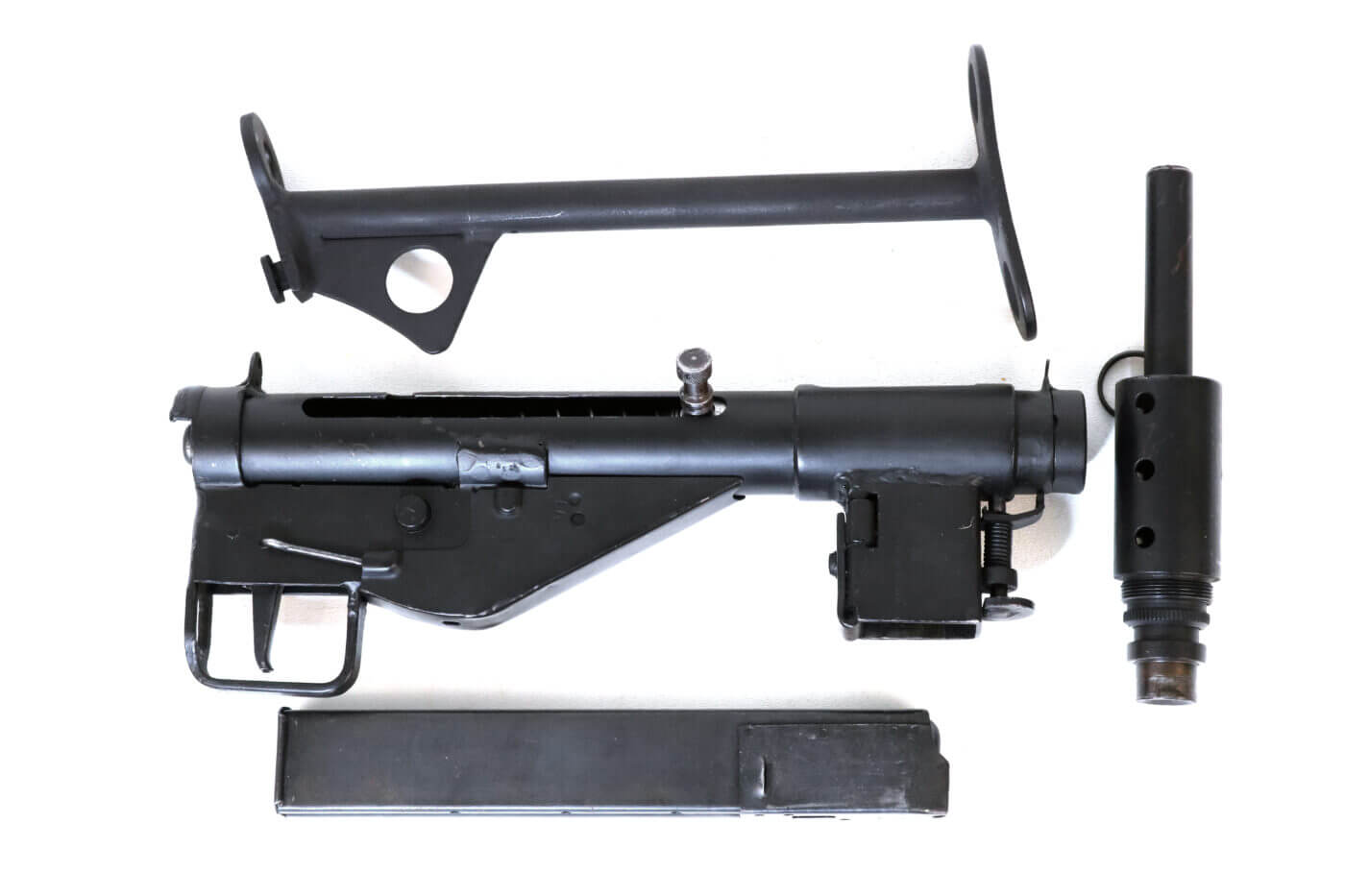 Field stripped Sten gun