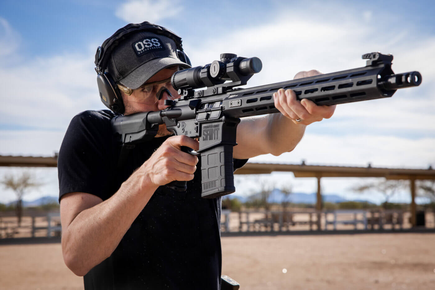 SAINT .308 rifle on the range