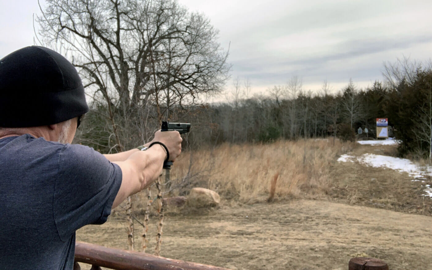 Shooting a handgun at 50 yards