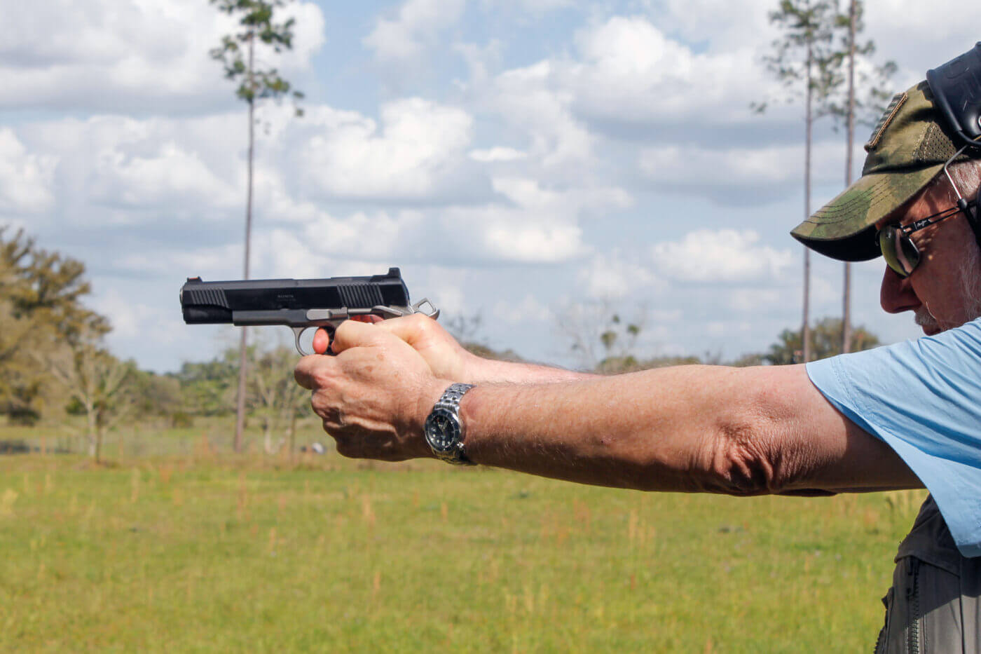 Man shooting 1911 pistol