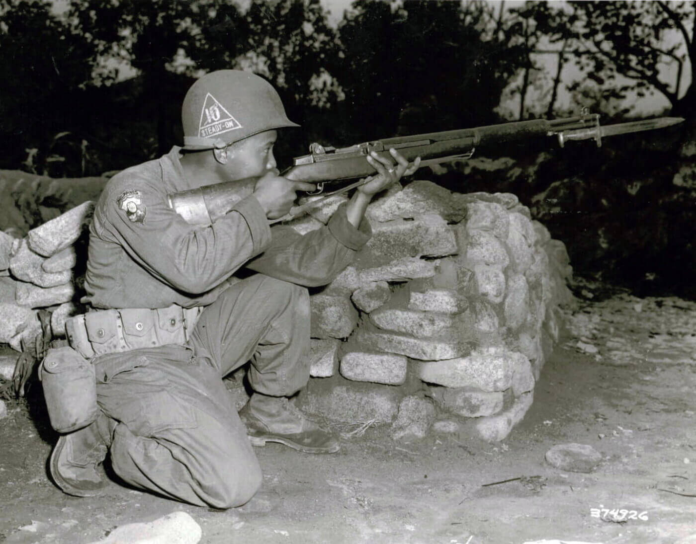 Filipino soldier with M1 Garand in Korean War