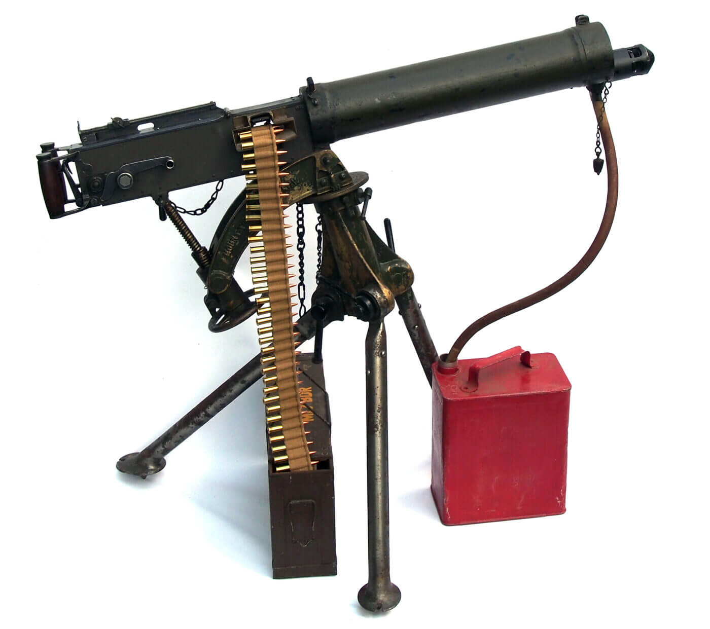 Vickers machine gun on white background