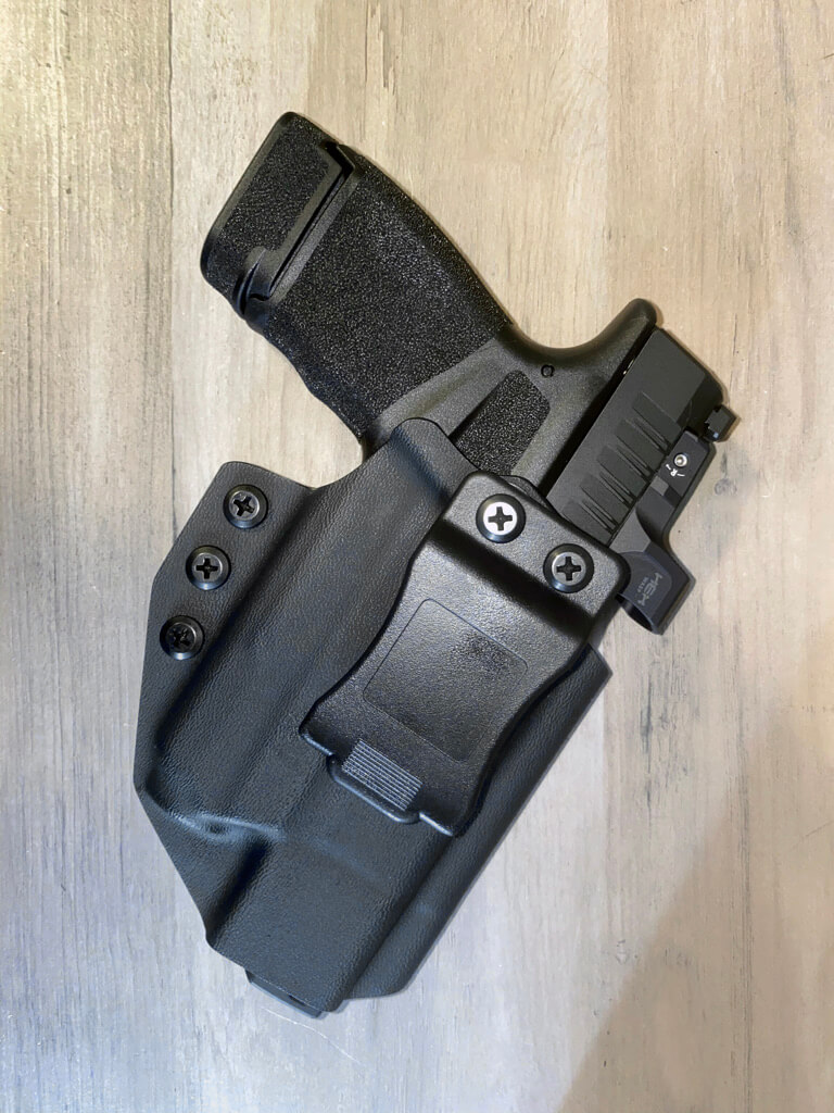 Hellcat RDP with Surefire XSC and HEX Wasp in a QVO Tactical holster